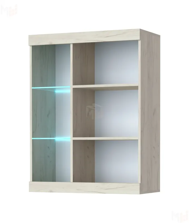 Витрина навесная ВНС-800 СОНАТА Дуб Крафт белый-Антрацит