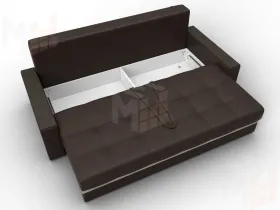 Диван прямой с декором Лига-096 НПБ ( Коричневый;Бежевый )