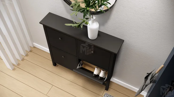 Тумба для обуви из массива Кымор 107 черная