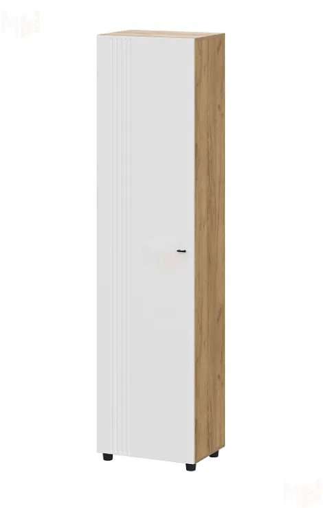 Шкаф одностворчатый Милан Дуб Золотой/Белый Матовый