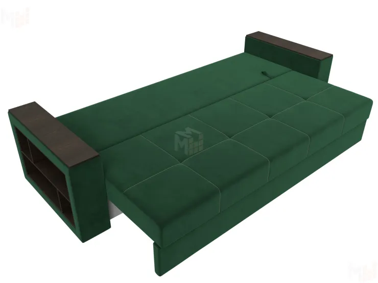 Диван прямой Дубай Лайт полки слева ( Зеленый )