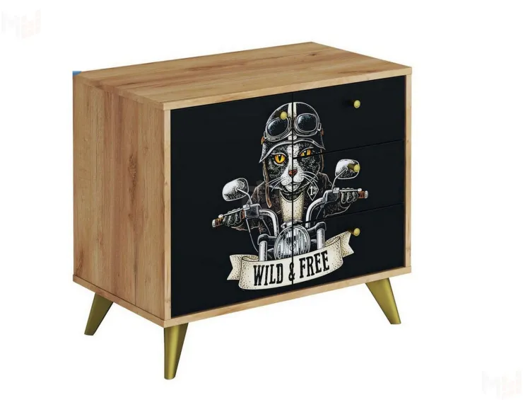 Комод Фьюжн КМ-002 крафт золотой/Biker Cat