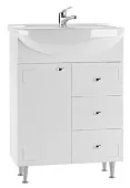 Тумба под умывальник "Уют 60 Классик" с тремя ящиками В3 Айсберг