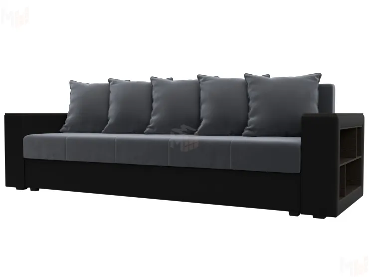 Диван прямой Дубай Лайт ( Серый\Черный )