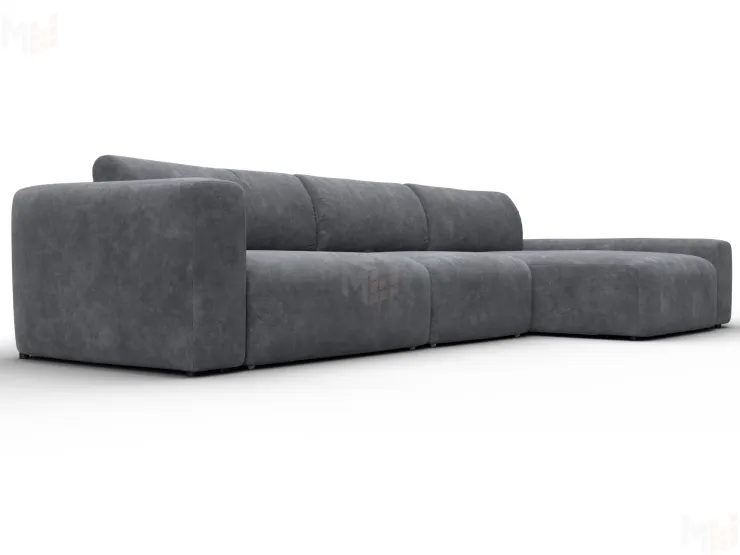 Диван угловой Лига-066 НПБ Лонг угол правый ( BRUT 16 темно-серый )