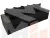 Диван прямой Дубай Лайт полки слева ( Черный )