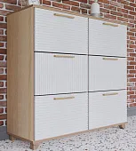 Обувница Копенгаген 6 ящиков (дуб сонома/белый матовый)