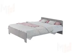 Кровать Виктор (Victor) 1,6 с основанием (белый/бетон)