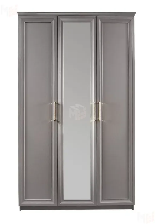Шкаф Мокко 3-дверный с зеркалом серый камень