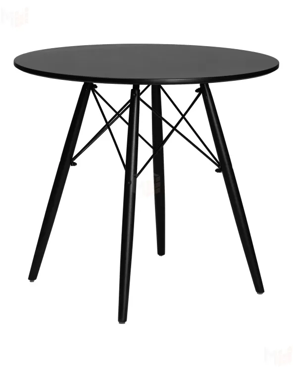 Стол обеденный DOBRIN CHELSEA`80 BLACK (столешница черная, основание черное) Стол обеденный DOBRIN CHELSEA`80 BLACK (столешница черная, основание черное)