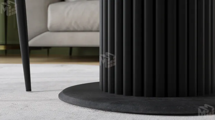 Стол обеденный Айрис Тип 1 Черный муар, Стекло глянцевое белый мрамор