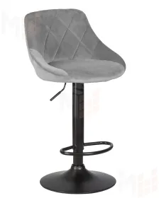 Стул барный DOBRIN LOGAN BLACK (серый велюр (MJ9-75))