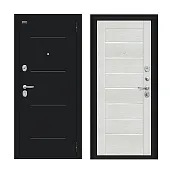 Входная металлическая дверь Техно Букле черное/Bianco Veralinga