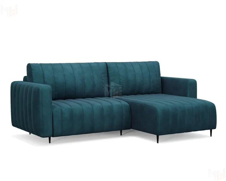 Угловой диван Флорент (Бархат сине-зеленый STAR VELVET 43 BLACK GREEN)