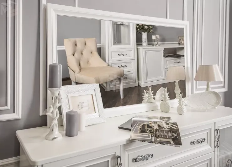 Зеркало Мишель белый матовый (гостиная)