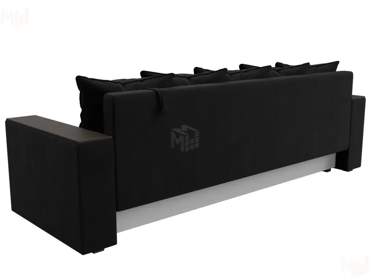 Диван прямой Дубай Лайт полки слева ( Черный )