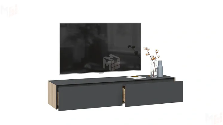 Тумба ТВ Глосс - ТД 319.03.11 Яблоня Беллуно, Стекло Графит матовый