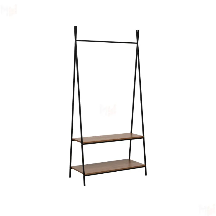 Вешалка гардеробная Leset Стилвуд 22 (Чёрный/Орех лион светлый)