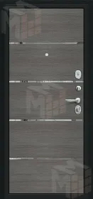 Входная металлическая дверь Лайн Букле черное/Grey Melinga Входная металлическая дверь Лайн Букле черное/Grey Melinga