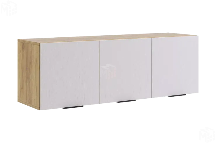 Антресоль Бери  трехдверная дуб крафт золотой/белое дерево