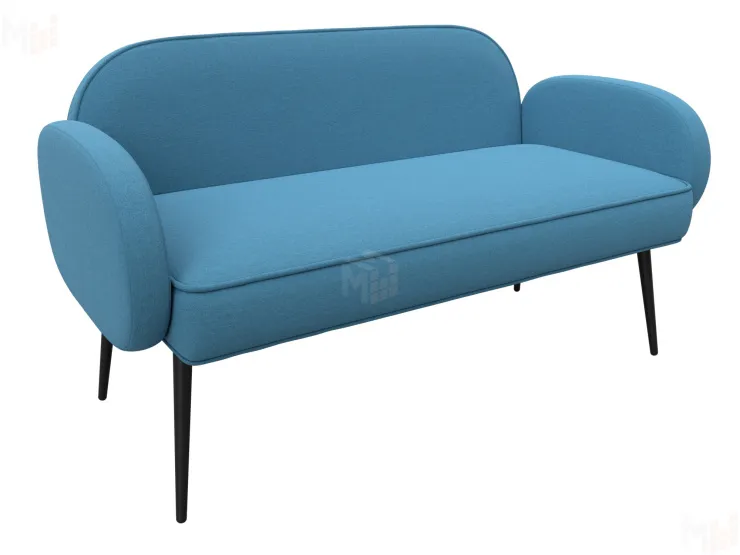 Диван прямой Лига-086 ( Амур 10 голубой )