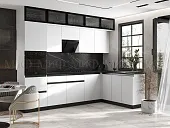 Кухонный гарнитур Техно-6 угловой 3,0*1,8 м (белый)