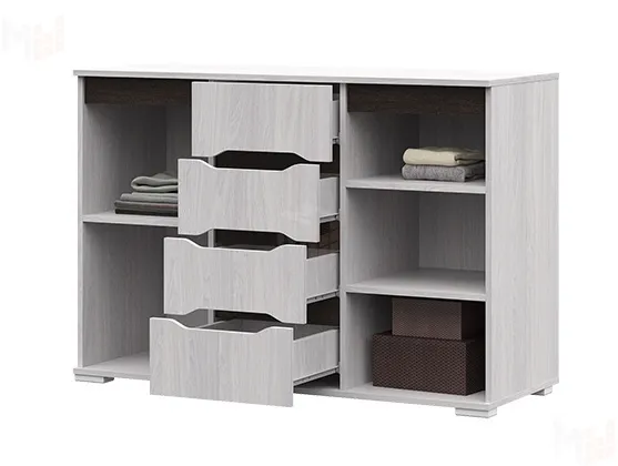 Комод со створками Валенсия КМ-012 дуб анкор светлый