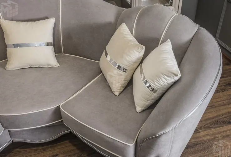 Диван Гравита угловой 2-у-1 серый серебро