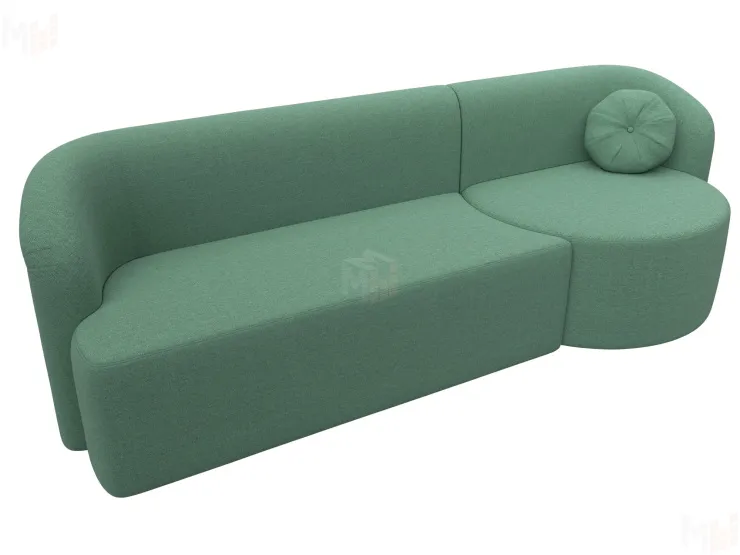 Диван прямой Лига-027 угол правый ( Амур зеленый )