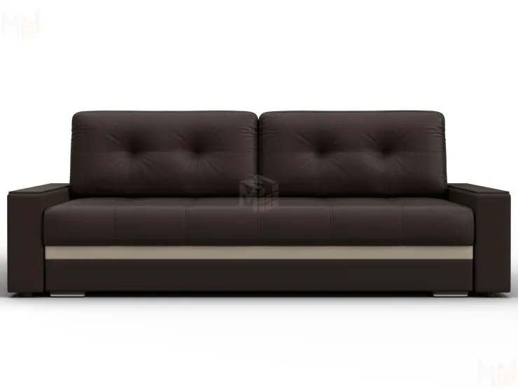 Диван прямой с декором Лига-096 НПБ ( Коричневый\Бежевый )