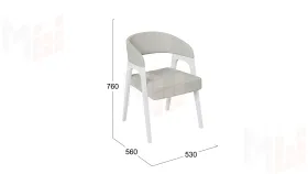Кресло Техас 1 - W-101 Белый матовый, тк. №221 Шенилл Estetica moonstone