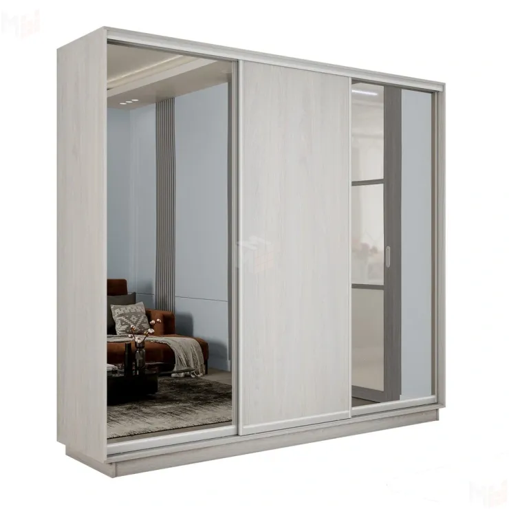 Шкаф-купе Экспресс трио 2 зеркала 1800 (Ясень Анкор светлый)