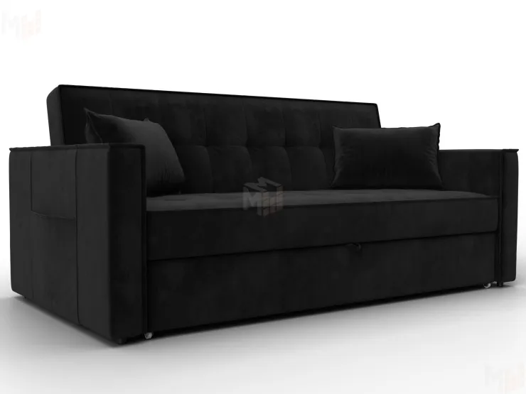 Диван прямой Лига-104 (160) ( SEVEN 35 черный )