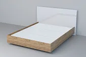 Кровать 031 Эго Дуб Крафт Золотой/Белый Глянец (ЛДСП) ЛН 1400х2000