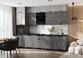 Кухня Рио NEW 3,0м (490) комп №2 (Бетон светлый/Бетон темный, Графит (Кастилло темный)