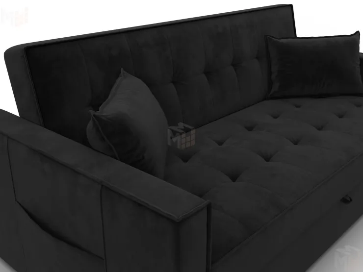 Диван прямой Лига-104 (160) ( SEVEN 35 черный )