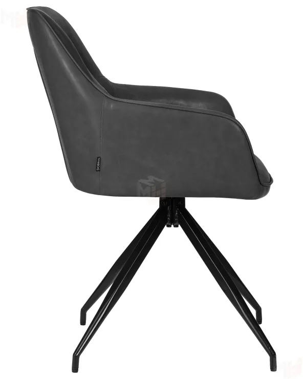 Стул обеденный DOBRIN DANIEL (черные ножки, винтажная антрацитовая экокожа (RU-08))