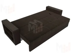 Диван прямой Дубай Лайт полки слева ( Коричневый )