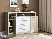 Комод Ангара (сонома/белый глянец)