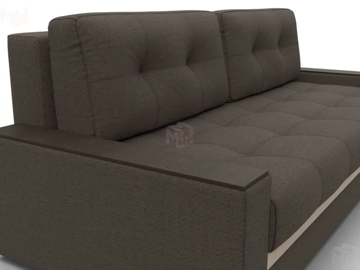 Диван прямой с декором Лига-096 НПБ ( Амур 05 коричневый/бежевый )