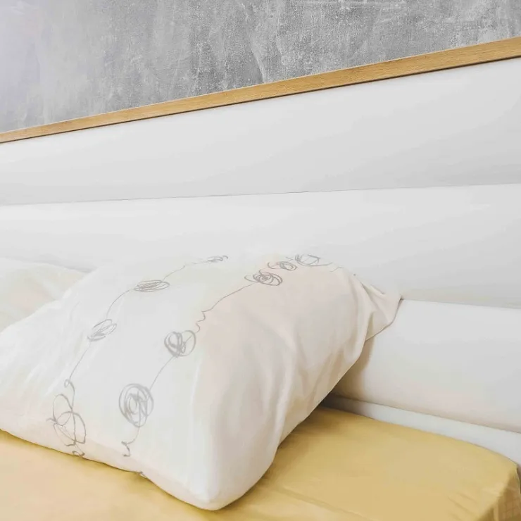 Кровать Айрис 307 Люкс (1600) Белый/Дуб золотистый