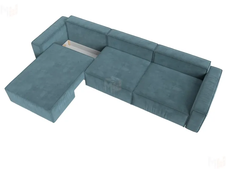 Диван угловой Прага Классик лонг левый угол ( Бирюзовый )