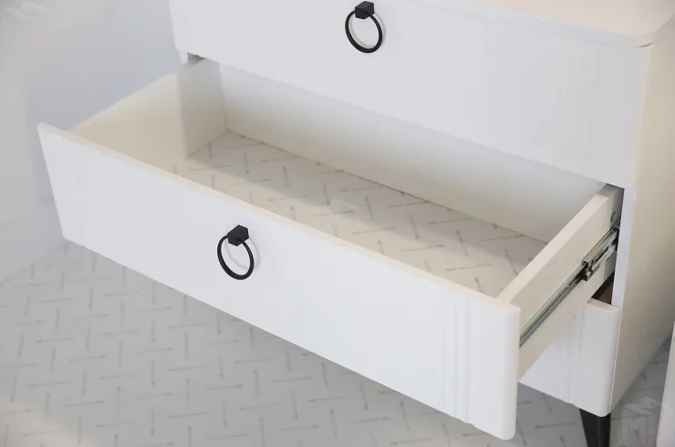 Комод Ева белое дерево/белый матовый