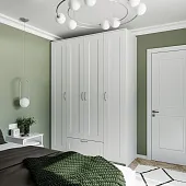 2.02.01.490.1 СИРИУС шкаф 4 двери и 1 ящик 156х59х220 белый RU