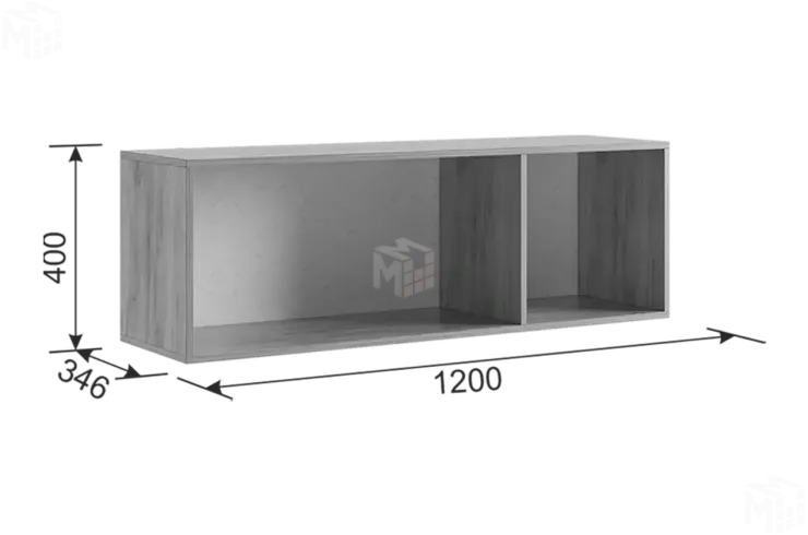 Антресоль Бери  трехдверная дуб крафт золотой/белое дерево