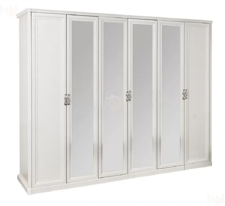 Шкаф Мишель 6-дверный белый матовый