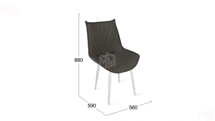 Стул Фэнди К1С  Белый матовый, Велюр Confetti Stone