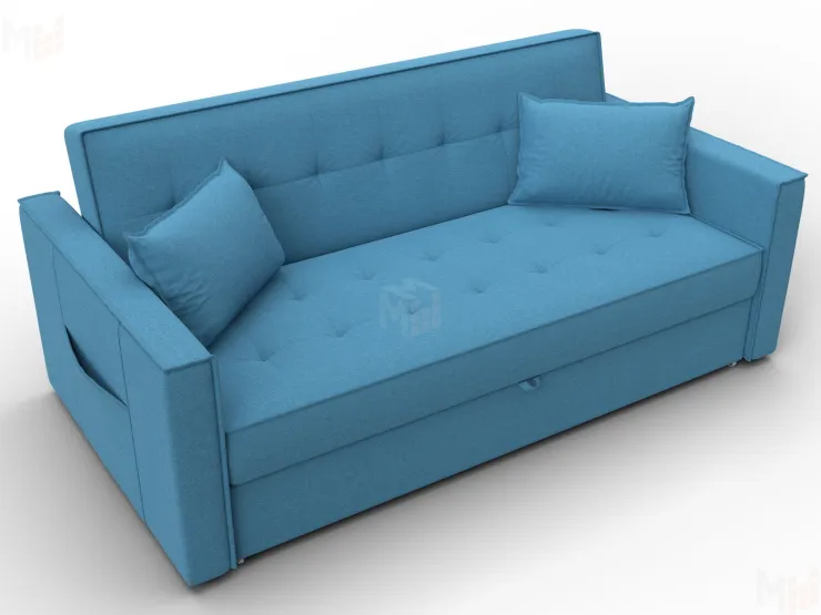 Диван прямой Лига-104 (160) ( Амур 10 голубой )