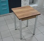 Стол Ломберный поворотно-раскладной 580*580 (дуб вотан), ножки хром