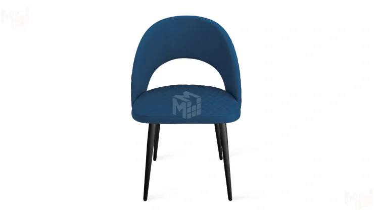 Стул Гэтсби К1К Черный муар, Велюр Confetti Blue